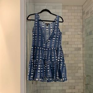 Jcrew XS coverup blue batik